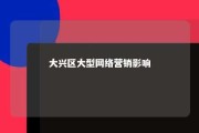 大兴区大型网络营销影响 