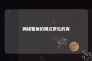 网络营销的模式常见的有 