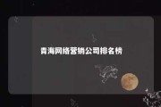 青海网络营销公司排名榜 