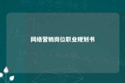 网络营销岗位职业规划书 