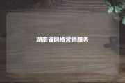 湖南省网络营销服务 