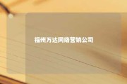 福州万达网络营销公司 