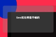 Seo优化师是干嘛的 