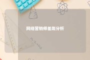 网络营销师差距分析 