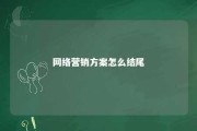 网络营销方案怎么结尾 