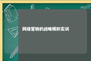 网络营销的战略模拟实训 