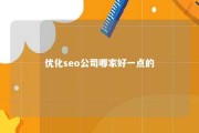 优化seo公司哪家好一点的 