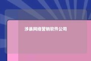 涉县网络营销软件公司 