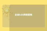 企业b2b网络营销 