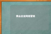 黄山企业网络营销 