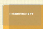 seo的优化认准火18星妙手 