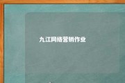 九江网络营销作业 