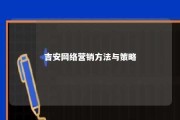 吉安网络营销方法与策略 