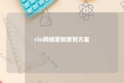 rio网络营销策划方案 