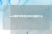 seo搜索引擎优化的内容是什么 