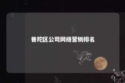 普陀区公司网络营销排名 