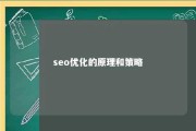 seo优化的原理和策略 