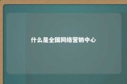 什么是全国网络营销中心 