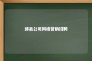 邱县公司网络营销招聘 