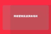 网络营销实战演练培训 