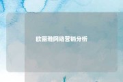 欧丽雅网络营销分析 