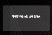 网络营销进攻型战略是什么 