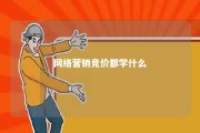 网络营销竞价都学什么 