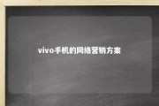 vivo手机的网络营销方案 