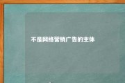 不是网络营销广告的主体 