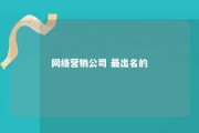 网络营销公司 最出名的 