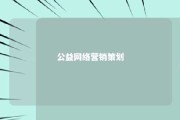 公益网络营销策划 