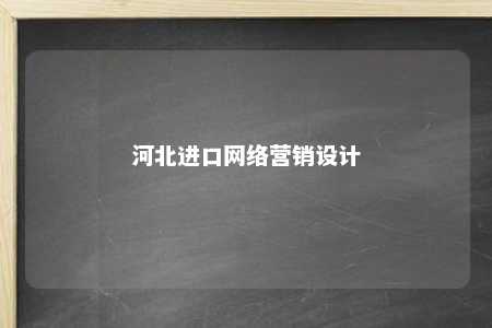 河北进口网络营销设计