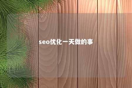 seo优化一天做的事