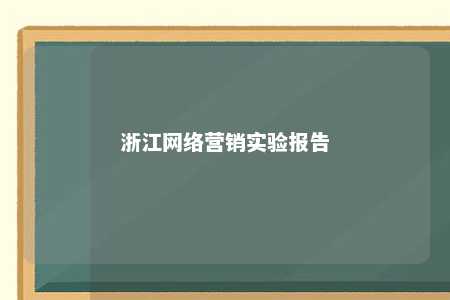 浙江网络营销实验报告