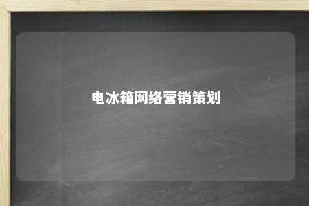 电冰箱网络营销策划