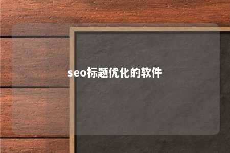 seo标题优化的软件