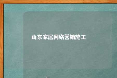 山东家居网络营销施工