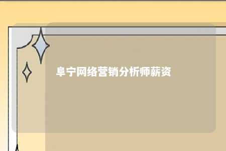 阜宁网络营销分析师薪资