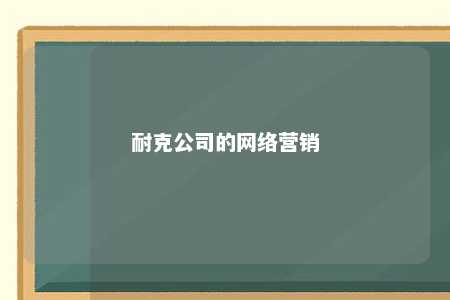 耐克公司的网络营销