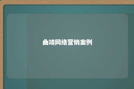 曲靖网络营销案例