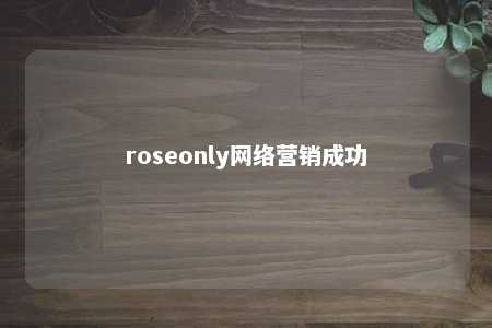 roseonly网络营销成功