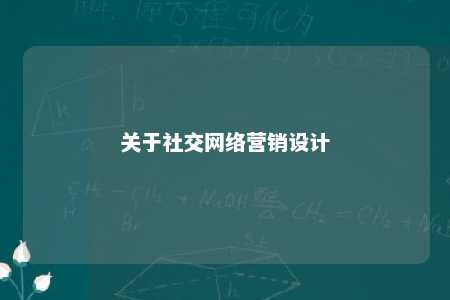 关于社交网络营销设计