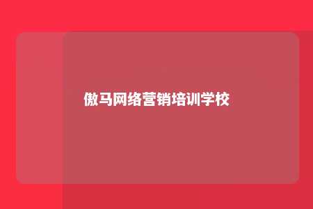 傲马网络营销培训学校