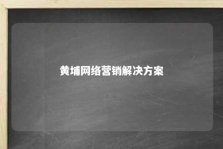 黄埔网络营销解决方案