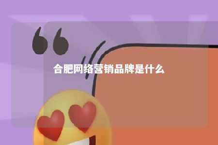 合肥网络营销品牌是什么