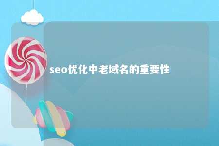 seo优化中老域名的重要性