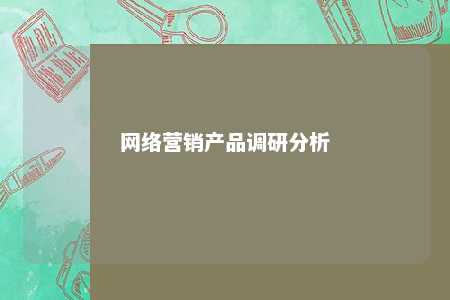 网络营销产品调研分析