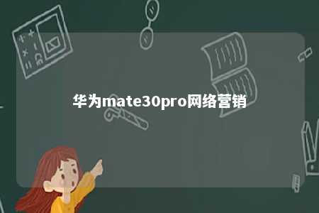 华为mate30pro网络营销