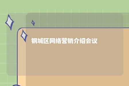 钢城区网络营销介绍会议