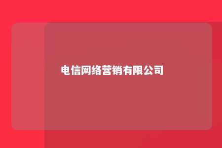 电信网络营销有限公司